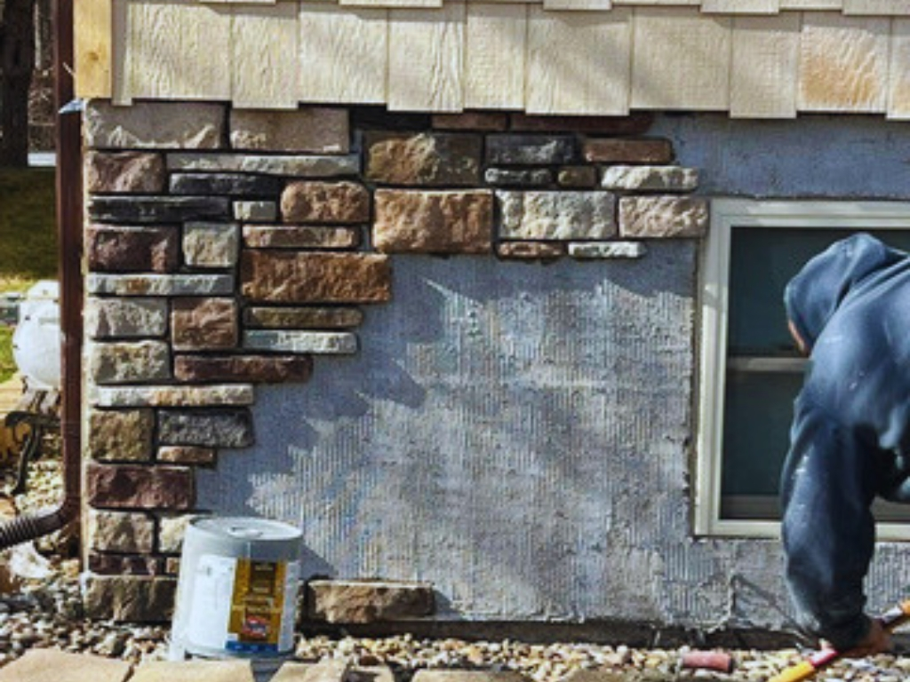 Brick siding in Michigan - completed construction project