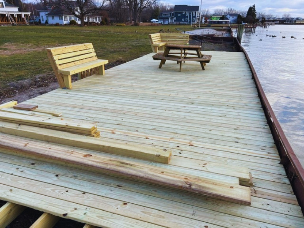 Custom deck work off Great Lakes in Michigan by Thomas Scott Development LLC