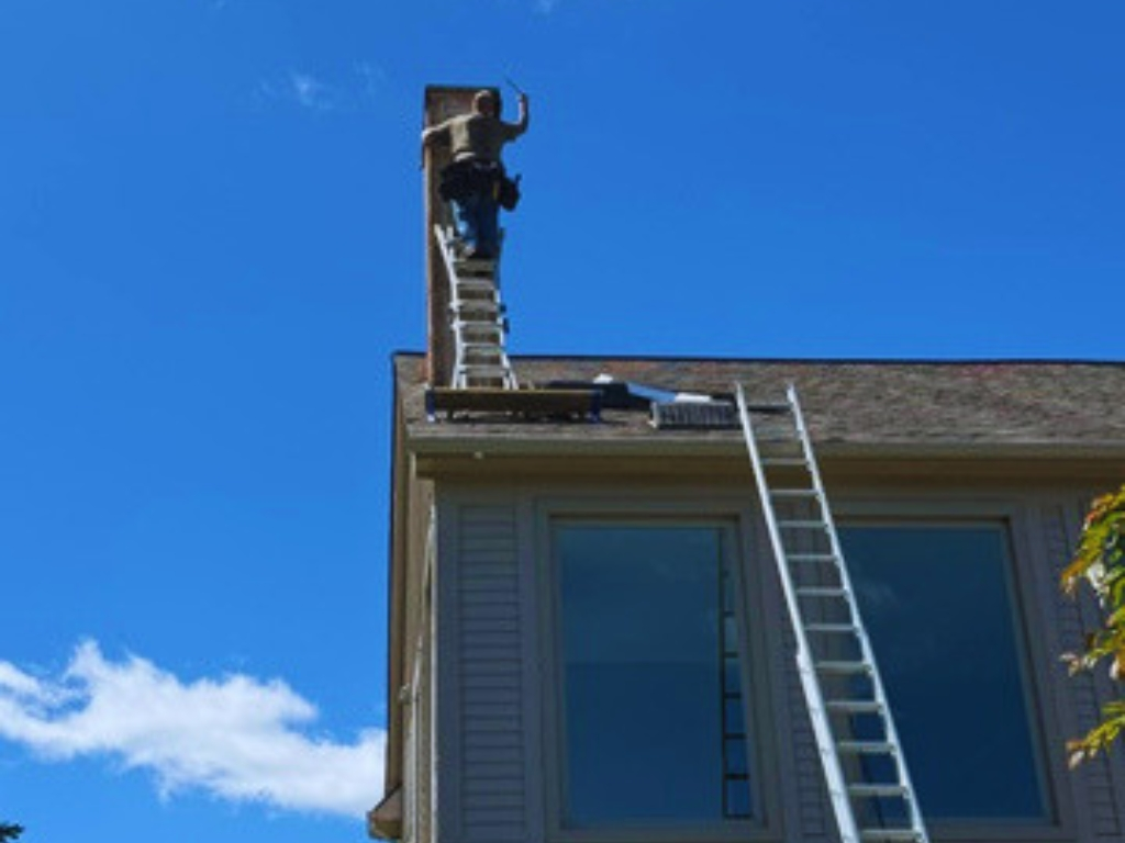 Roof and chimney work in Michigan - completed construction project